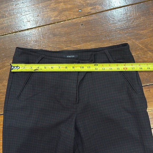 Nine West Slouchy Cyndi stretch brown box pattern office trousers pants size 10 - Picture 8 of 10